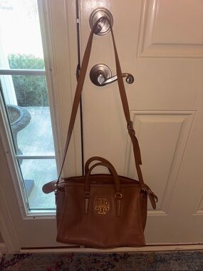 Tory Burch Tan Leather Top-Handle Crossbody Satchel